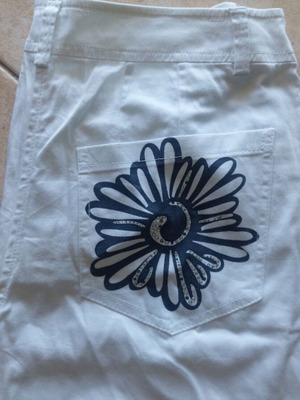 Rannia White Cotton Pants Size 38 Premium Quality Designer Details