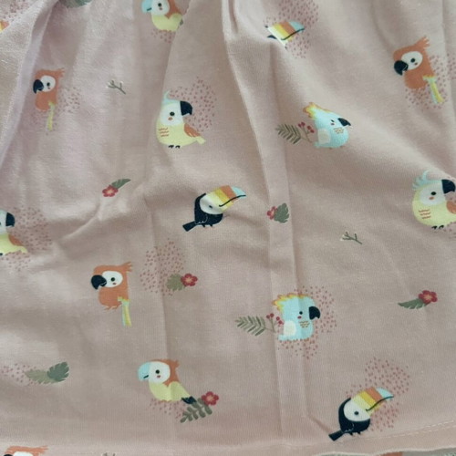 Name It baby dress cotton pink with parrot print, like new, size 6-9 months