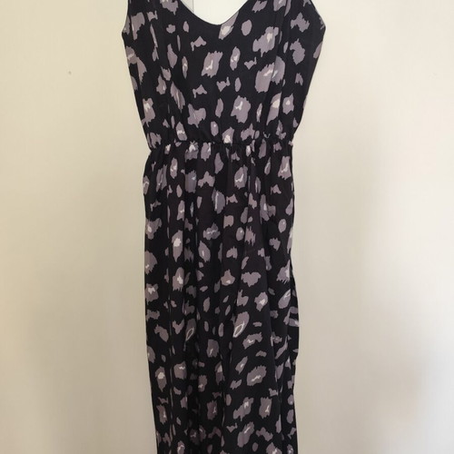 Leopard Print Dress black and grey used, size Large, summer