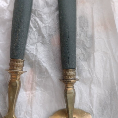 French vintage spoons with hallmarks, set of 2, used