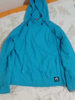 Biston hooded jacket like new, turquoise, size M