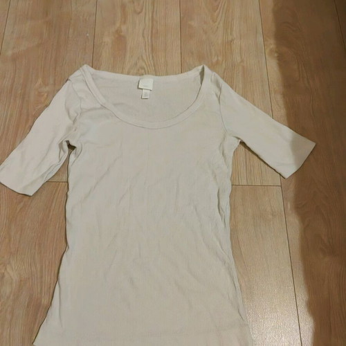 H&M Women's Short Sleeve Top Size S Like New White