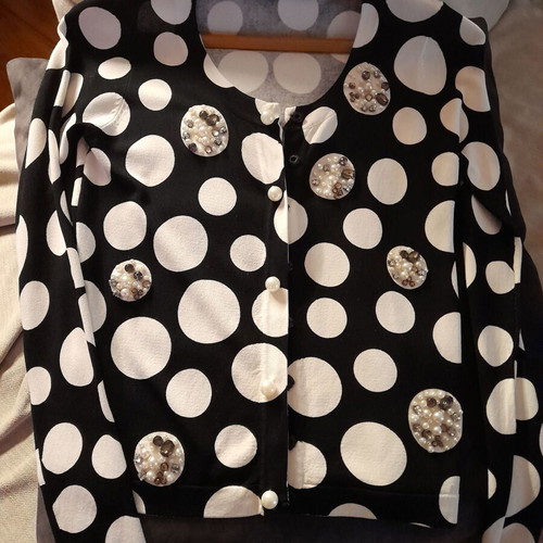 Kaos Italian polka dot cardigan new with Zara black top gift