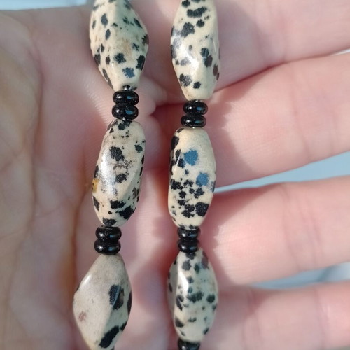Dalmatian Jasper Handmade Necklace like new, natural stones