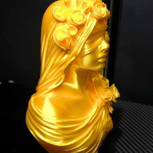 Blind Muse Bust New, 3D Printed Decorative Sculpture, Silk Gold