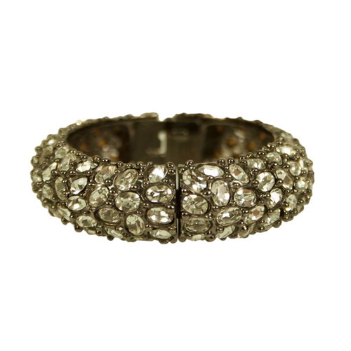 Kenneth Jay Lane women's crystal rhinestone bracelet used, silver