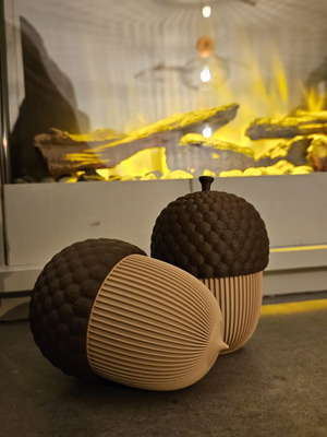 3D Printed Oak Decorative Storage Acorns like new, set of two