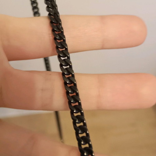 Chain men's black necklace new