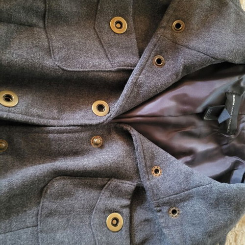 Mango gray short coat like new with brown belt