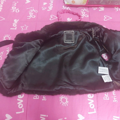 Evita fur bolero L like new, black
