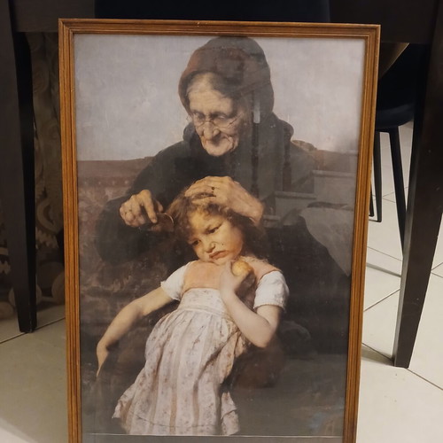 The Combing by Georgios Iakovidis painting 70x50 framed