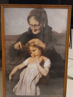The Combing by Georgios Iakovidis painting 70x50 framed