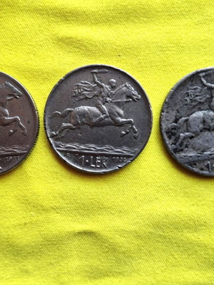 1 Lek Albania coins, pack of 3, used