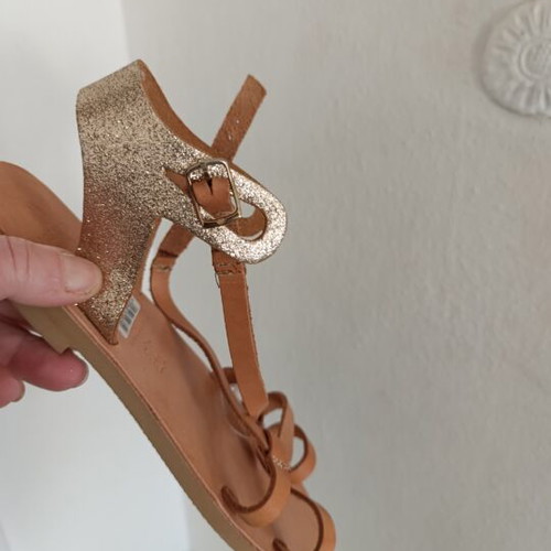 A.L.E. sandals size 39, new, genuine leather, brown