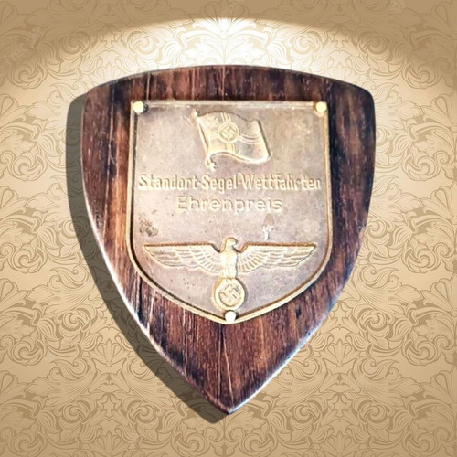 Honorary sailing award used, German guard 1940 plaque