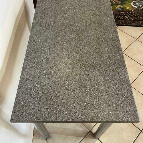 Kitchen table with metal legs and wooden granite-effect top 74x105x60