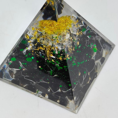 Orgonite Pyramid with Obsidian and Tree of Life