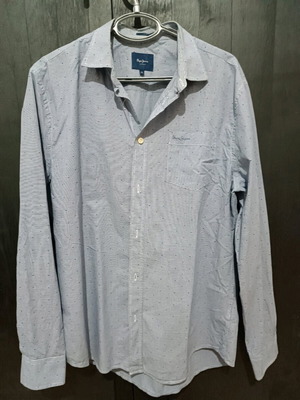 Pepe Jeans men's shirt used, size XL, gray and blue