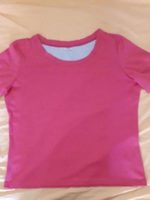 Fuchsia short-sleeve shirt like new, size 18/20 UK