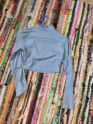 Shein Blue Short Long-Sleeve Shirt like new, size M