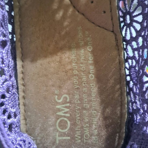 Toms Moroccan Crochet Espadrilles used, purple size 38-39