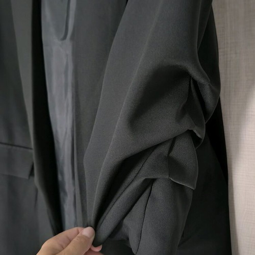 Suit set new black with unique sleeve, plus size
