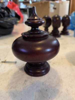 French antique wooden curtain rod caps, like new, set of 2