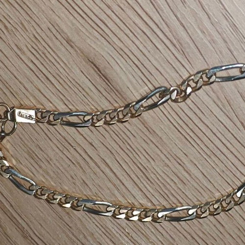 14K Figaro gold bracelet two-tone 24cm Fa Cad'oro like new