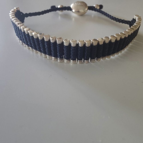 Links of London Sterling Silver S925 Black Corded Friendship Bracelet