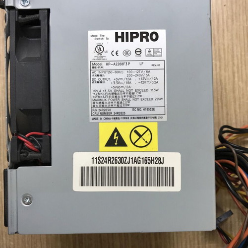 HIPRO HP-A2268F3P power supply for Lenovo ThinkCentre used, 225 Watt