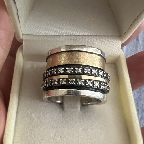 K.and silver and gold ring size 61