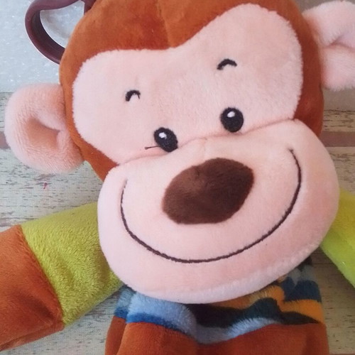 Plush school pencil case monkey like new