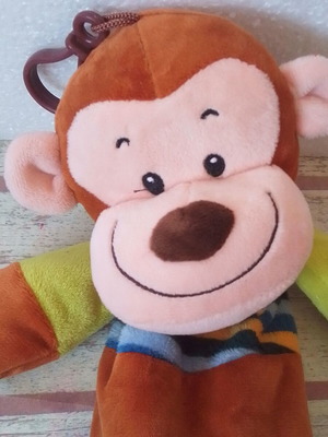Plush school pencil case monkey like new