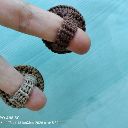 Knitted rings set of two handmade