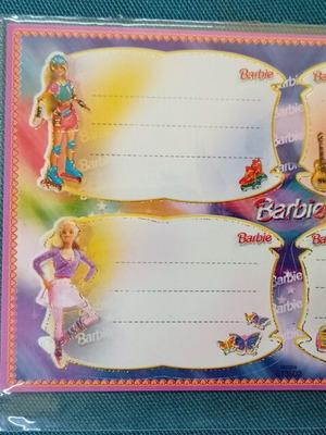 Barbie Vintage School Labels Pack of 3 Sheets Sealed