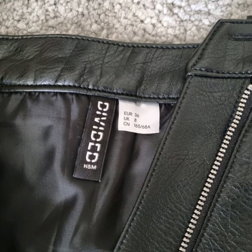Skirts pack of 2 black, one leather type and one vinyl, used, H&M