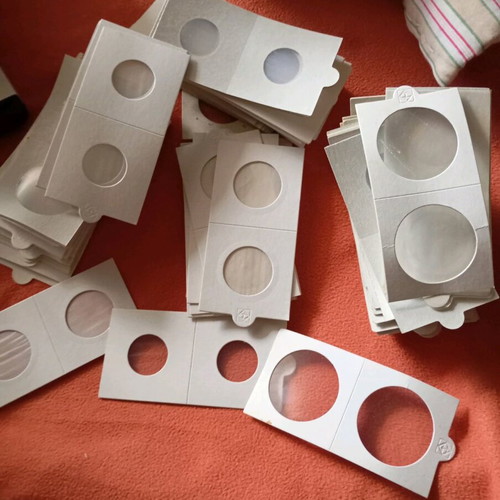 Coin holders like new, pack of 130 with 4 velvet-style boxes