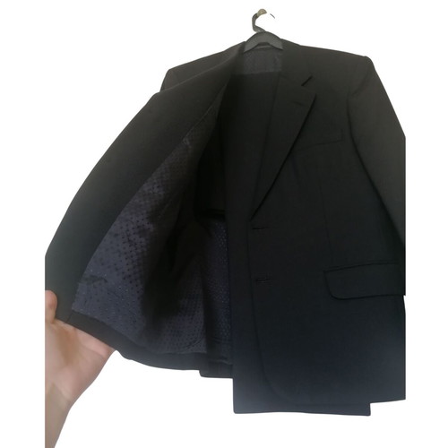 Handmade Wedding Suit like new, black, with extra trousers and silk scarf