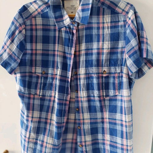 Women's checked sport shirt used, size large, H&M