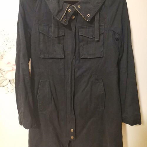 H&M coat like new, black cotton with lining, size M-L