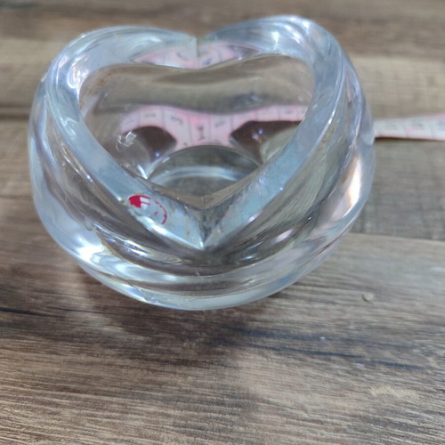 Vintage Iittala Visa crystal ashtray candleholder used, designed by Timo Sarpaneva