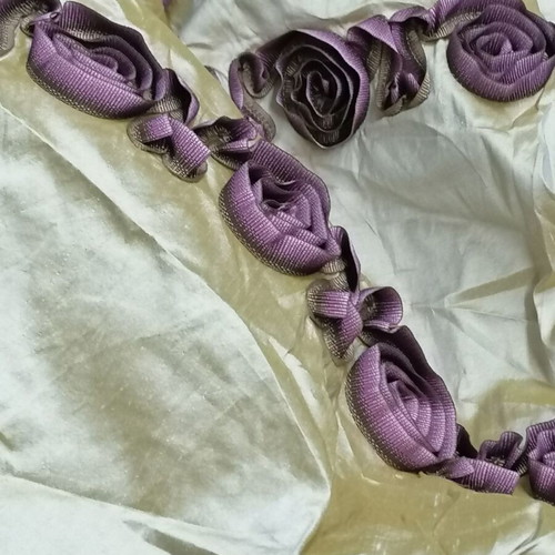 Silk with handmade embroidery opaque, high quality 1.44x2.80