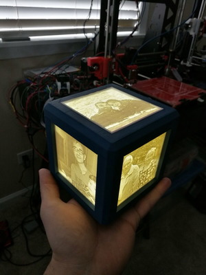 Custom Lithophane lamp with photos, new, 3D printed