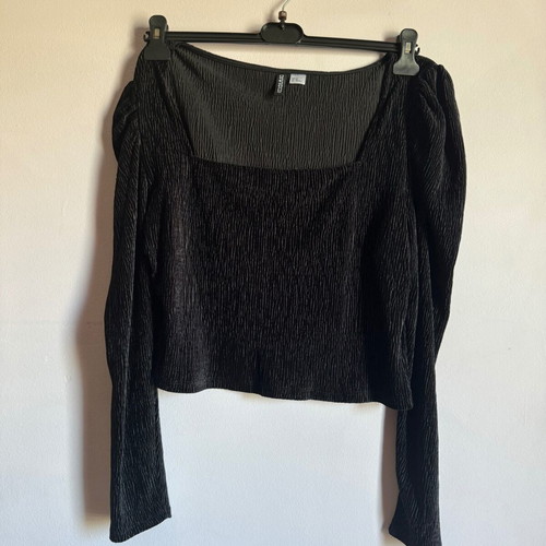 Black velour blouse H&M size XL