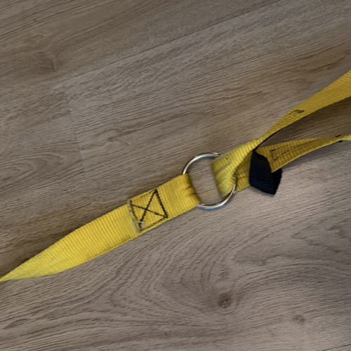 TRX straps used, yellow color, without hook