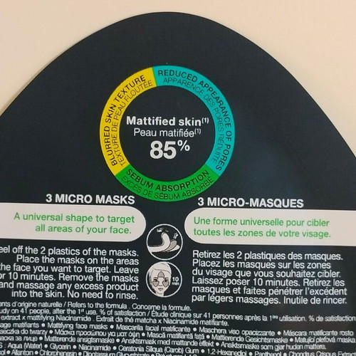 Micro Masks hydrogel pack of 3 with matcha tea extract new
