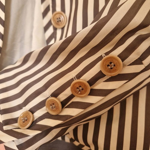 Blazer Zara Woman striped beige and brown, like new