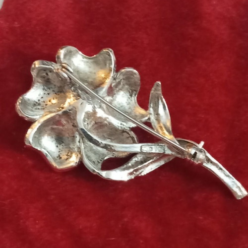 Vintage silver plated brooch used