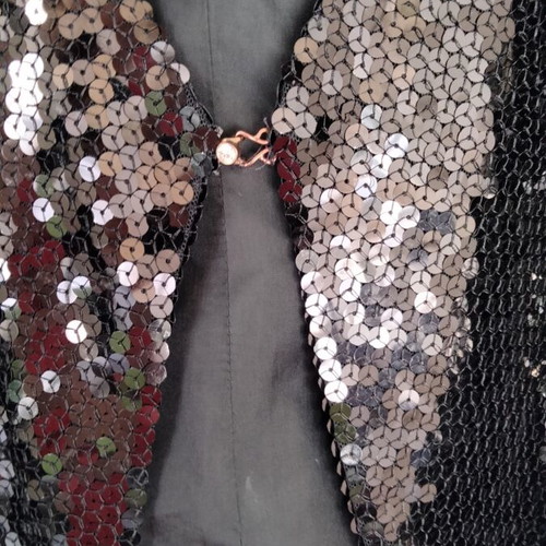 Black sequin vest for women, glam dance style, brand new