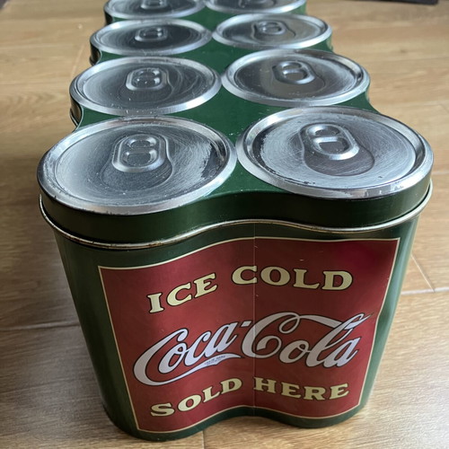 Coca-Cola Collectible Metal Tin Like New, Retro Design for 8 Cans